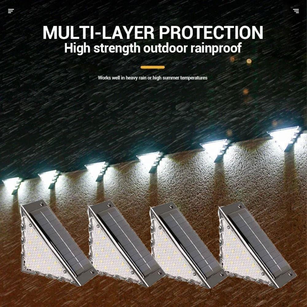 White/Warm Light Outdoor Solar Step Lights Landscape Light Terrace Guardrail Decoration