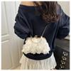 Chiffon 3D Flower Banquet Bag Fashion Evening Bags Luxury Women Chain Shoulder Bag Fashion Clutch Handbag Trendy Crossbody Bag