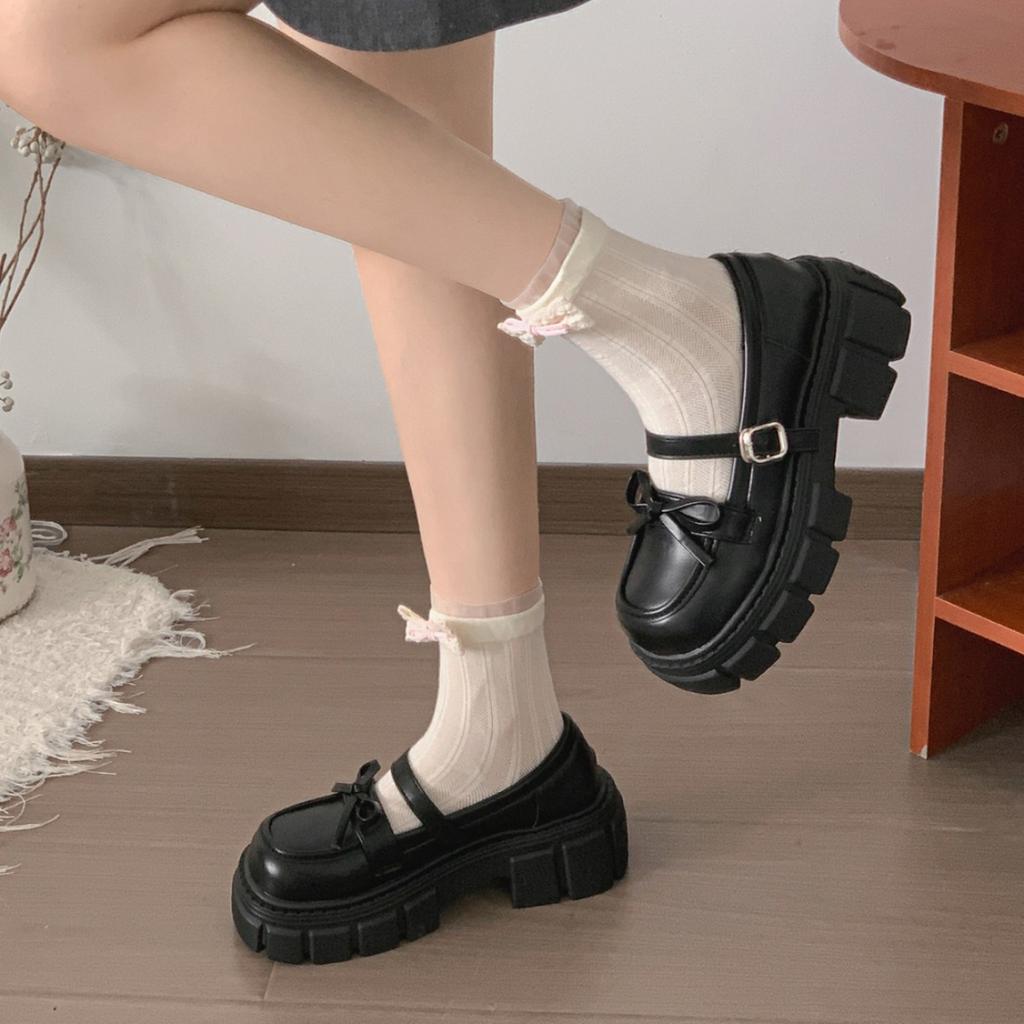 Retro black British style platform jk small leather shoes women's 2025 new summer high-end French Mary Jane single shoes