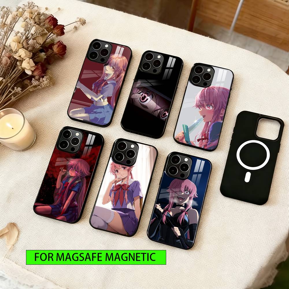 Future Diary Gasai Yuno Phone Case For iPhone17,16,15,14,13,12,11 Plus,Pro Magnetic For Magsafe Wireless Charging