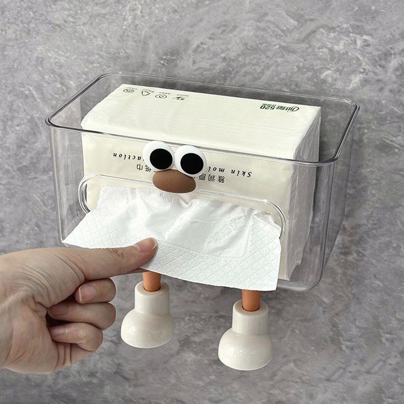 Wall Mounted Tissue Box Toilet Paper Towel Storage Box Transparent Napkin Paper Box Bathroom No Need for Punching