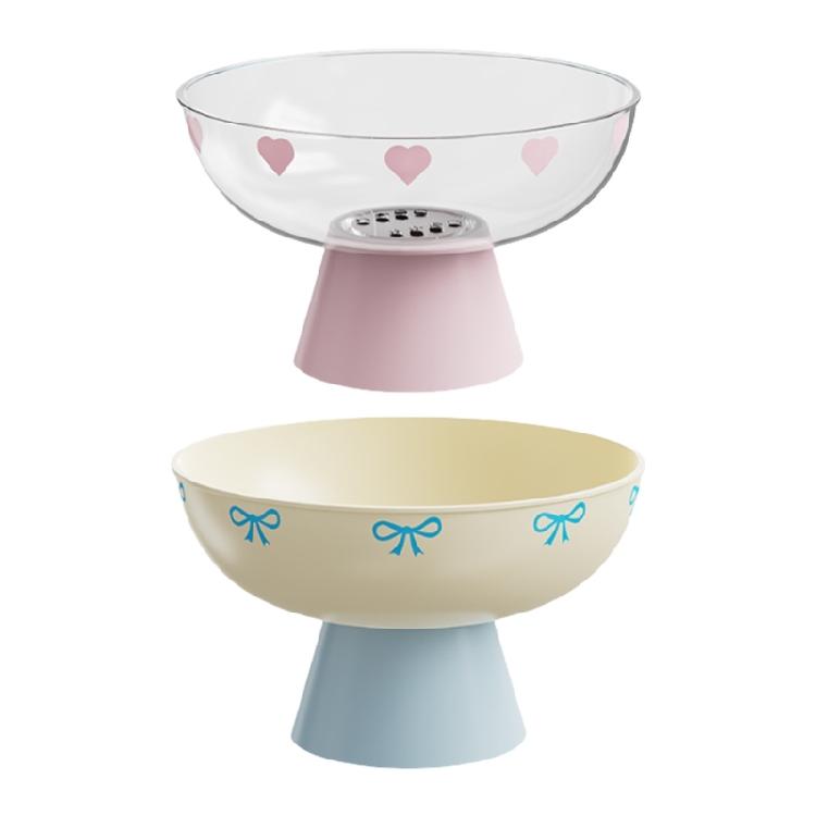 Artistic Plastic Snacks Organizers Bowl For Living Room Coffee Table Multipurpose Fruit Display Hygienic Drainage Base