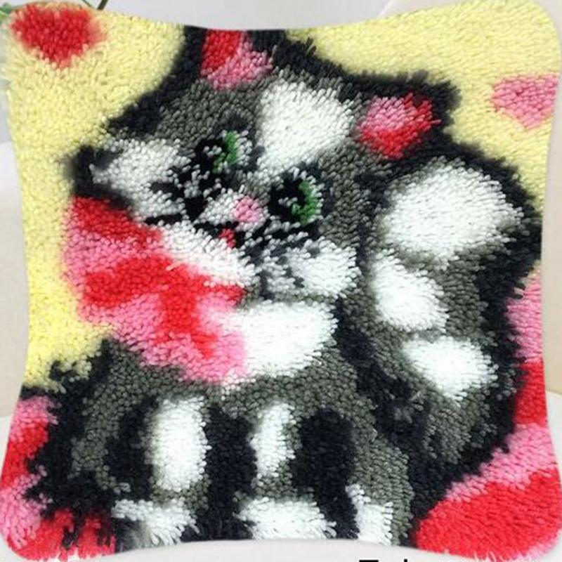 Haft Zwierzęcy Poduszka Smyrna Pakiet Haczyki Robione Ręcznie Haftowany Dywan Poduszka Zestawy Haczyków Zatrzaskowych Zestaw do Haftu Krzyżykowego