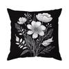 Black And White Sketch Flowers Cushion Cover Decorative Throw Pillowcase Plant Abstract Home Decor Sofa Bed Pillow Covers