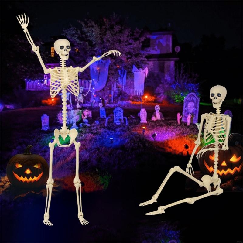Full Body Realistic Plastic Skeleton For Halloweens Scare Props And Party Setups