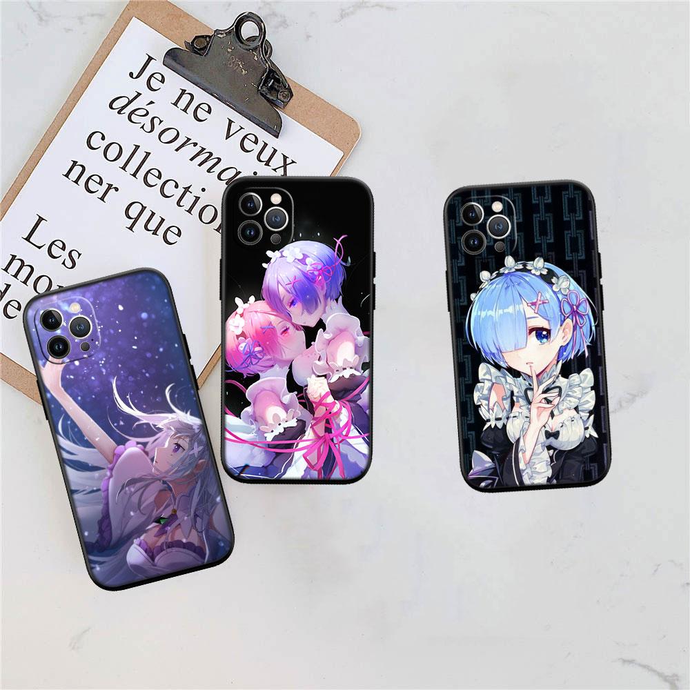 CJ48 Emilia Re Zero Ram Rem Phone Case for Samsung Galaxy S20 S21 S22 Ultra FE + Plus A21S A22 A24 A25 A26 A30 A30S A31