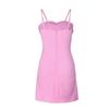 2026 Valentine's Day Pink Backless Bow Spaghetti Strap Dress for Women