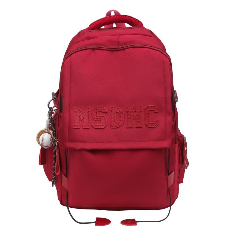 Backpack Men S Fashion Simple Atmosphere Fashion Trend Couple Backpack High Value Large Capacity Student School Bag Women single pack красный