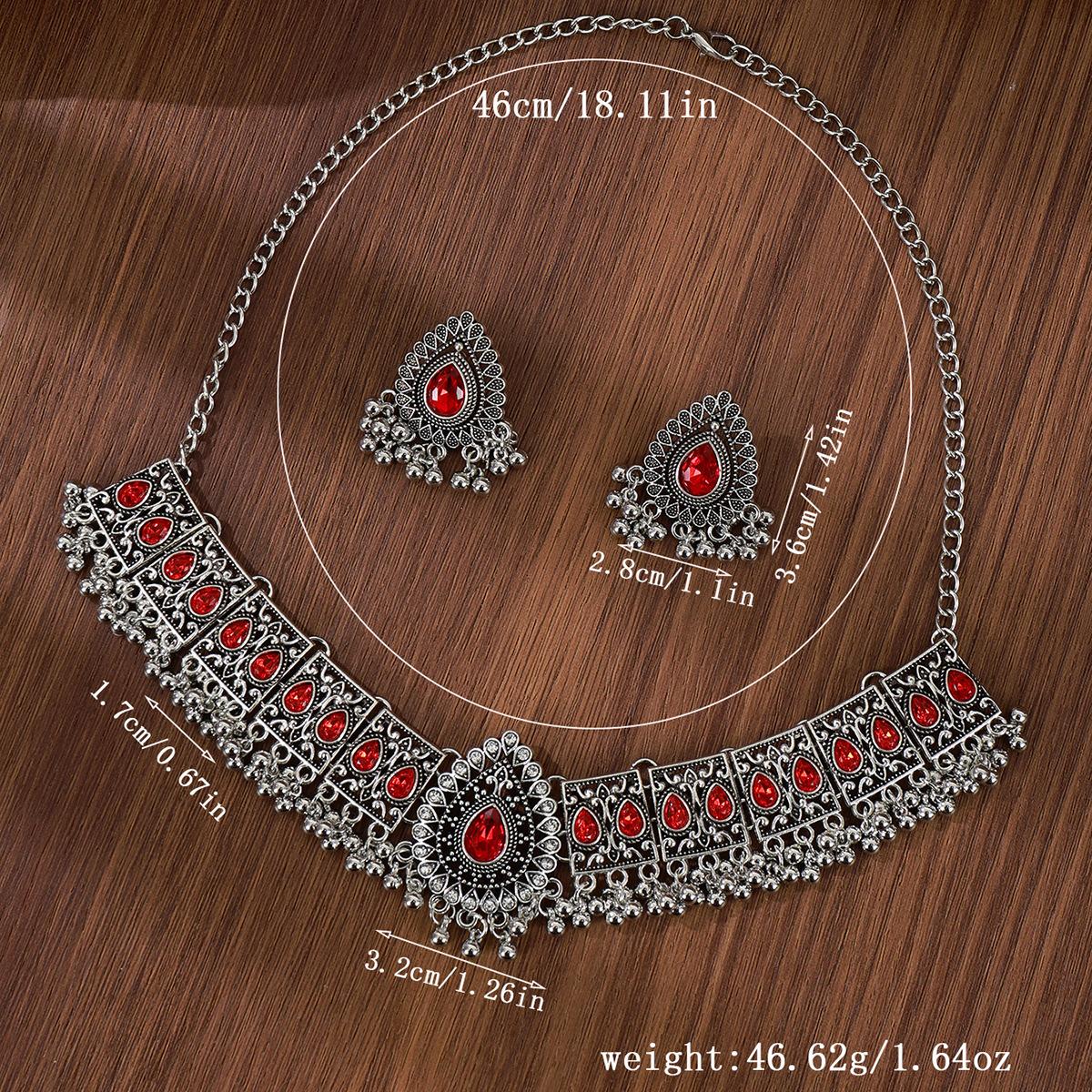 Модный нишевый ретро Фэн-шуй серьги-подвески с камнями набор ювелирных изделий с алмазными бусинами из Непала