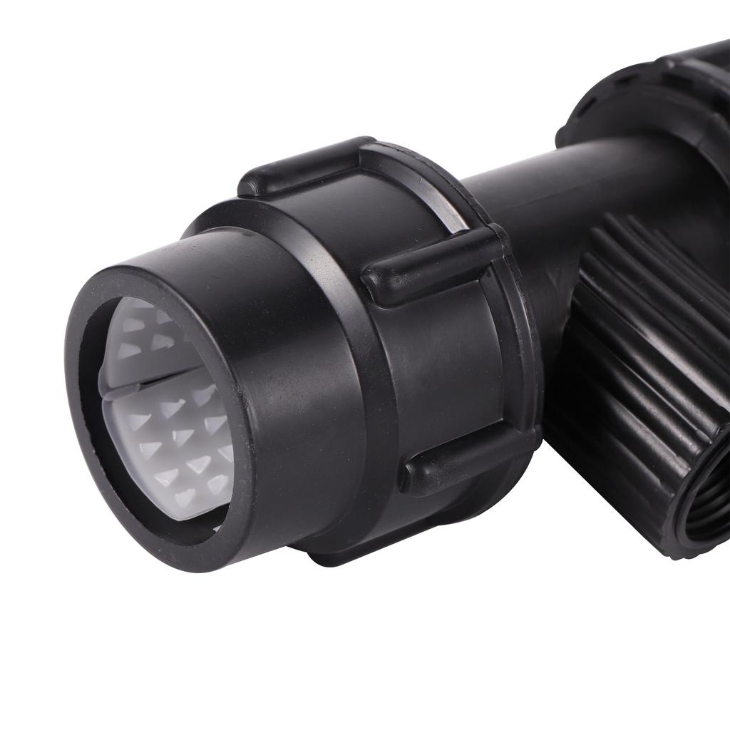 PE Pipe Reducing Locked Tee 1/2 3/4 1 Thread to 20 25 32mm PE Tube Quick Coupling for Agriculture Orchard Irrigation
