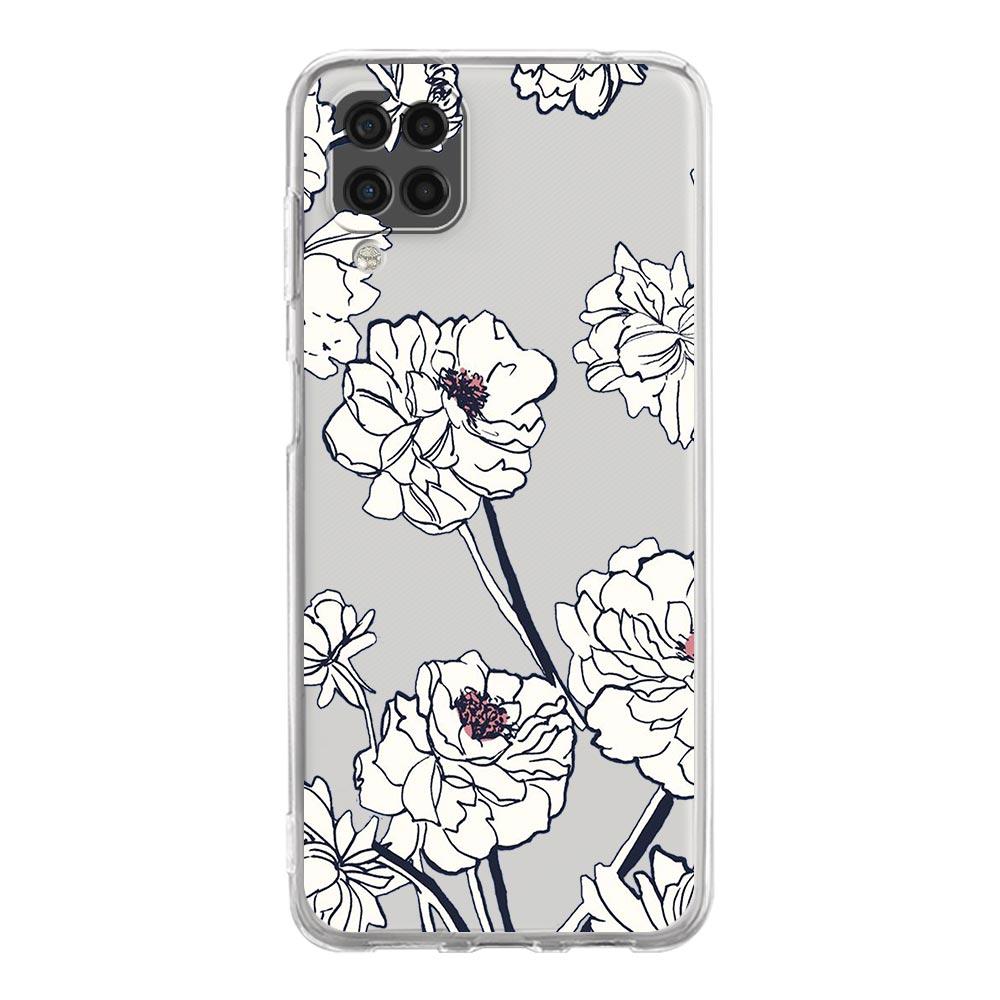 Phone Case For Samsung A13 A33 A35 A55 A73 A53 A23 A51 A71 A21S A12 A31 A41 A05s A03S A15 A25 A32 5G Clear Cover Flower