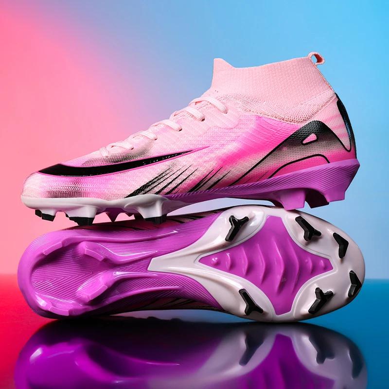 New Men Football Boots TF FG Long Spikes Ultralight Soccer Shoes Outdoor Drop Shipping Training Shoes Match Cleats Non-Slip