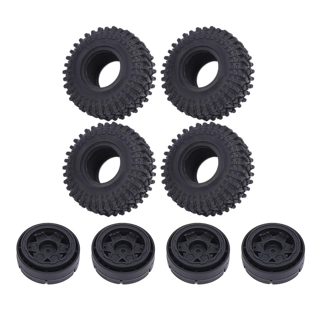 RC-Auto-Reifen Erhöhte Stabilität Abriebfest RC-Kunststoff-Reifensatz mit Radnabe für Axial SCX24