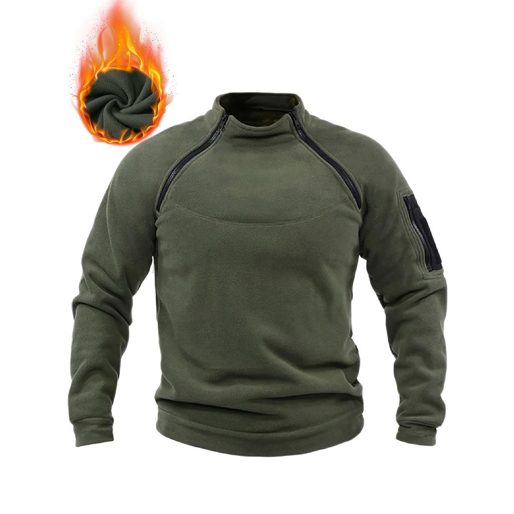 Men's Casual Style Loose Fleece Stand-up Collar Long-sleeved Sweatshirt
