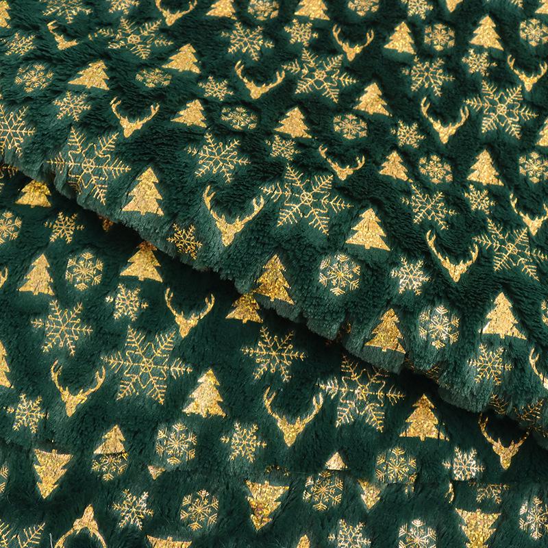 

Ткань PV Velvet с золотым тиснением для осени и зимы — идеально подходит для изготовления рождественских елок, мягкой одежды со снежинками, обуви, шляп, багажа и игрушек.