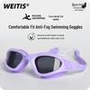 Anti-Fog Adult Silicone Swimming Goggles with Professional Swim Cap Set