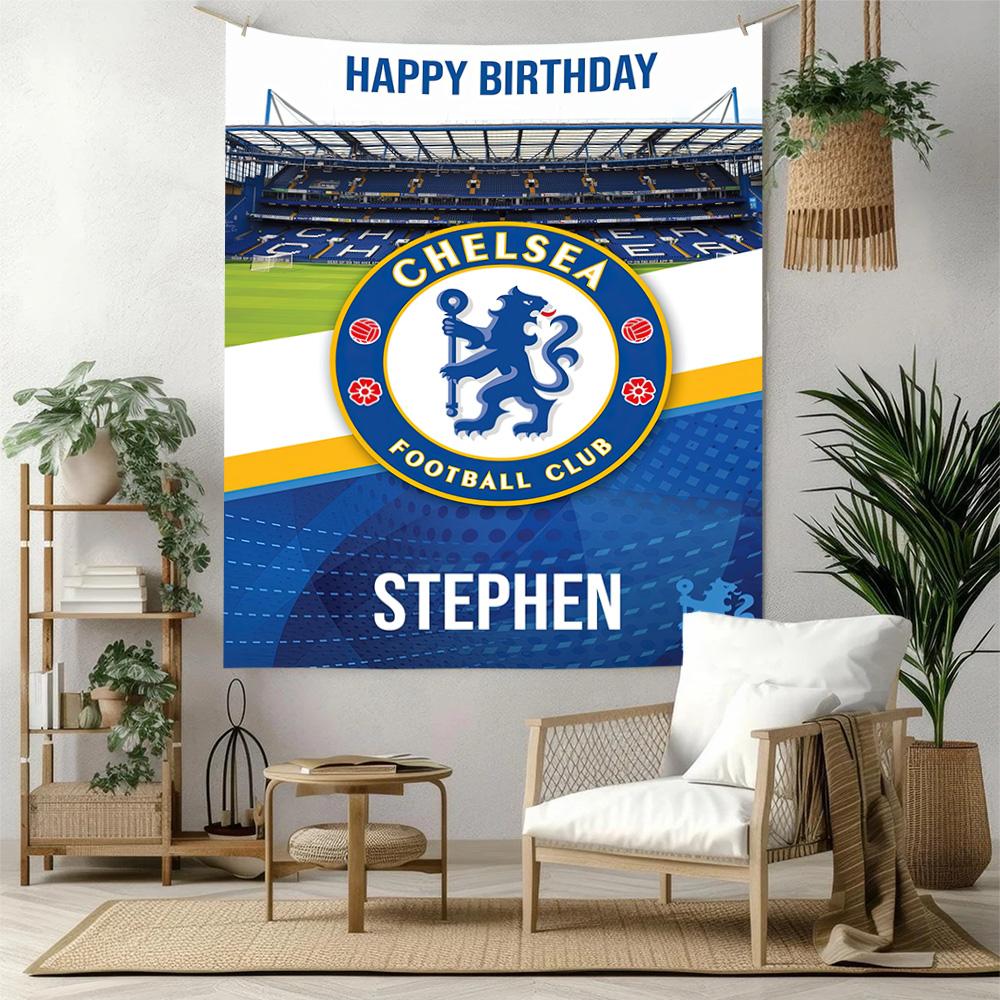 Chelsea Football Club Fans Wall Decor Tapestry Art For Pet Memorial Birthdaywedding Party Backdrop Family Gift