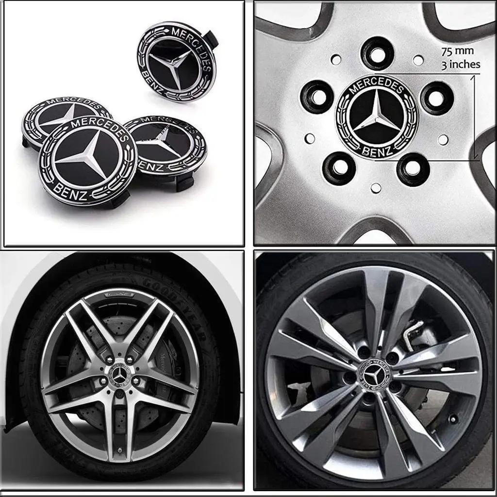4PCS 75mm Car Wheel Center Cap Hub Covers Badge Accessories For Mercedes benz AMG C E S GLE CLC Class W204 W203 W205 W124 W221
