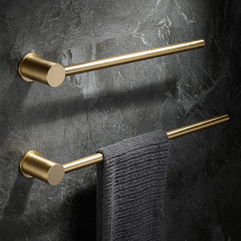Bathroom Brass Towel Rack No Drill Wall Mounted Gun Grey Towel Holder for Hotel Bathroom