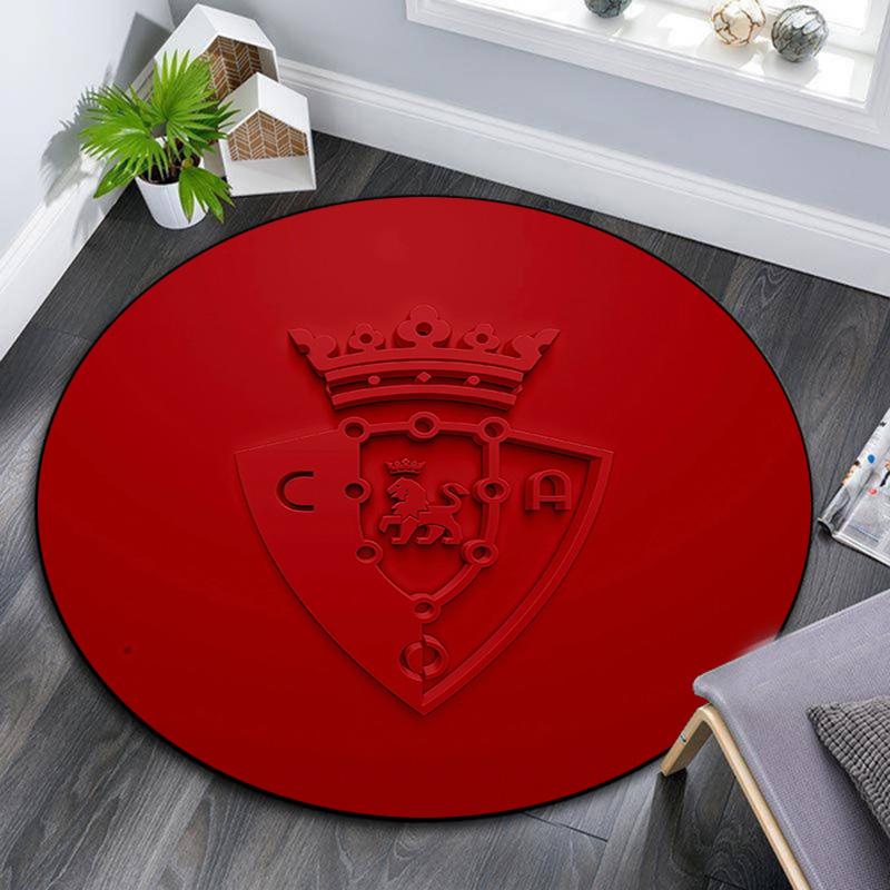 CA Osasuna2 Round Area Rug,Carpet Rug for Living Room Bedroom Sofa Playroom Decor,Non-slip Floor Mat