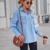 Solid Casual Loose Denim Shirts For Women 2026 Autumn Vintage Women's Oversized Shirts And Blouses Fashion Youth Female Tops