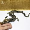 Red eyes 330g 3D Dragon Statue Ornament Moveable Body Joints Exhibition Hall Advanced Decoration Zodiac Animal Brass Crafts