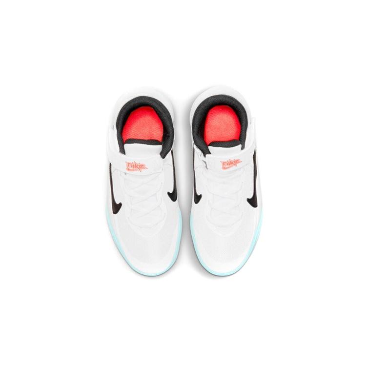 (GS) Nike Team Hustle D 10 FlyEase White/Blue Kids' DD7303-102
