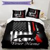 3PC Custom Name Deer Flag Bedding Set Duvet Cover Closure Includes 1 Duvet Cover & 2 Pillowcases for Bedroom