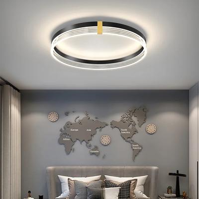 Modern LED Ceiling Lights Chandeliers For Bedroom Living Dining Room Hotel Circular Acrylic Black Gold Lighting Fixtures Luster