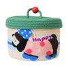 Cotton Rope Storage Basket Dog Desktop Basket Home Decoration Multipurpose Modern with Lid for Home Bedroom Desk Toys Cookies