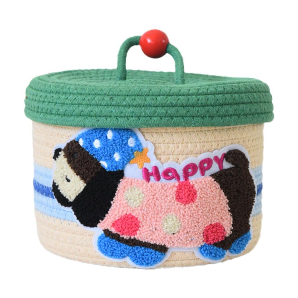 Cotton Rope Storage Basket Dog Desktop Basket Home Decoration Multipurpose Modern with Lid for Home Bedroom Desk Toys Cookies