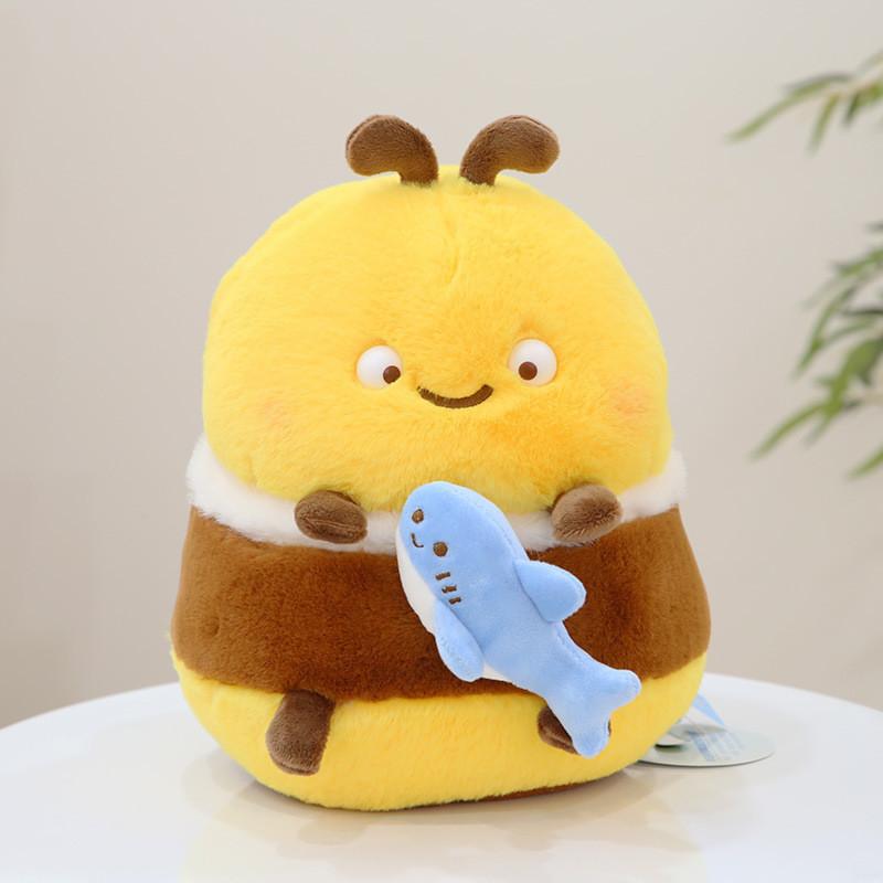 Adorable Bee Plush Toy Creative Pull String Stuffed Animal Soft Pp Cotton