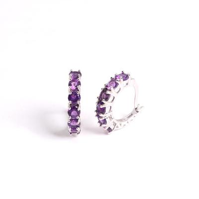 Squisiti orecchini in ametista naturale sudafricana in argento sterling 925 gioielli eleganti e alla moda regali per donne e ragazze