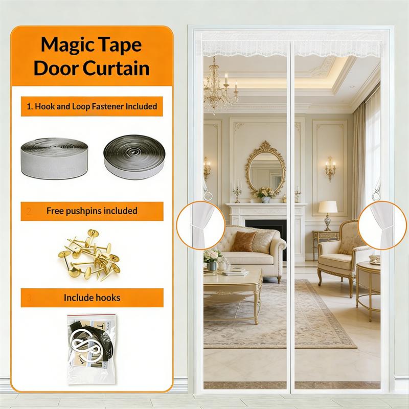 Magnetic Door Curtain Summer-Specific: Heavy-Duty Insect-Proof Mesh, Hands-Free Auto-Closing, No-Drill Install, Pet-Friendly