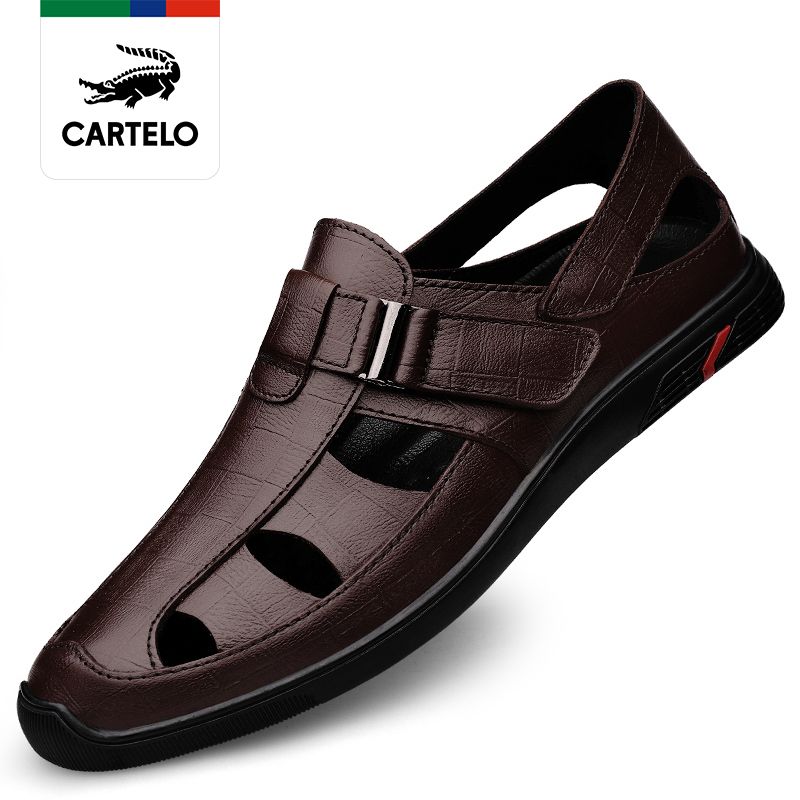 

Сандалии мужские из натуральной кожи на мягкой подошве, летняя дышащая повседневная обувь, мужская кожаная обувь, модная обувь в корейском стиле 45 коричневый