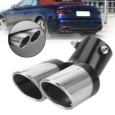 Auto Auspuffblende Schalldämpfer Rohr Schwanz gebogen Doppel Outlet Auto Dekoration Chrom Endrohr Edelstahl