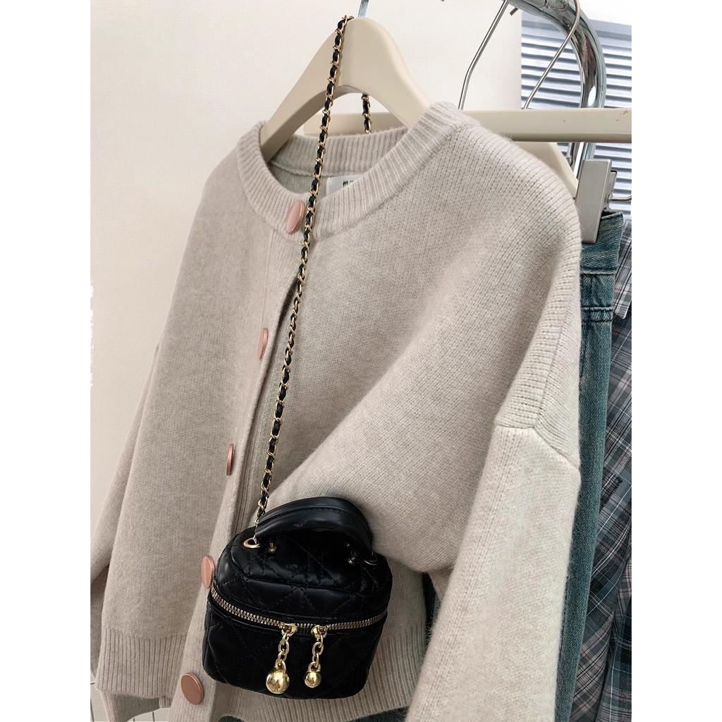 Trendy knitted cardigan women's spring and autumn new soft waxy single-breasted small sweater jacket versatile top