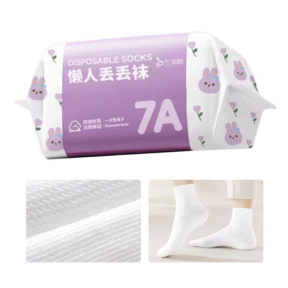 White Black Grey Disposable Socks 35-43 Travel Supplies Socks Portable Disposable Stocking  Unisex