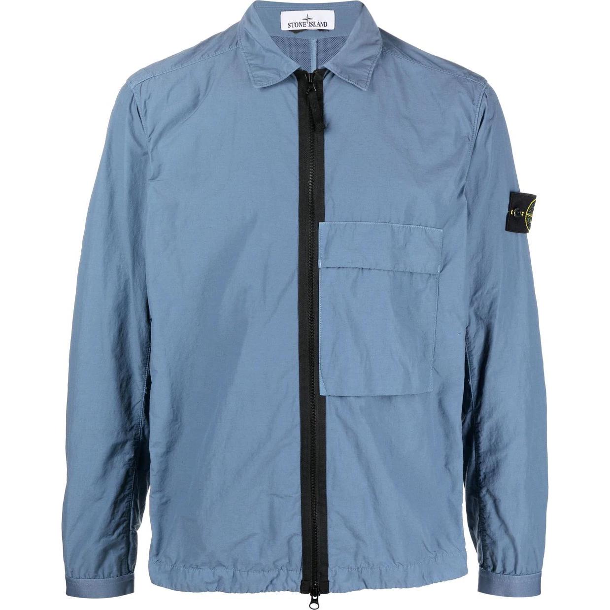 

Stone Island Solid Color Patch Zip Collar Long Sleeve Jacket Men Jacket Blue 771510303-V0024 XXL