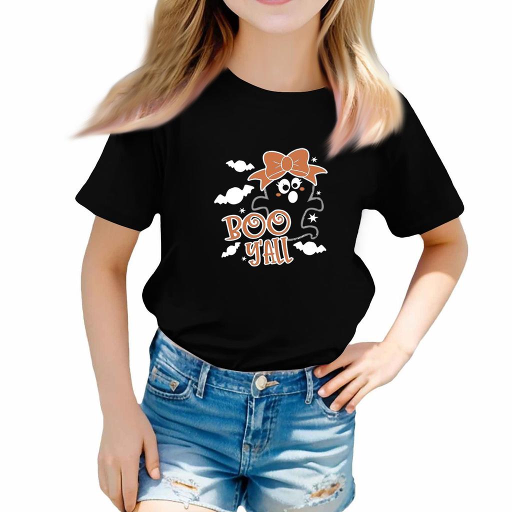 Toddler Girl Boy T-Shirts Halloween Day Kids Top Boys And Girls Printed Short Sleeved T-shirt