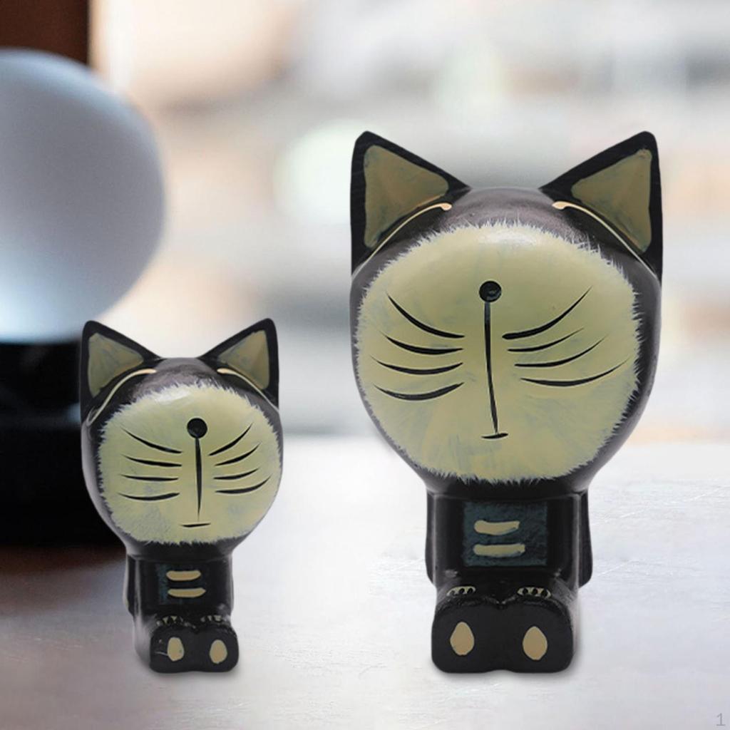 Statues Art Sculptures Decor Collectibles Cat Figurines Desktop Ornaments for Dining Room