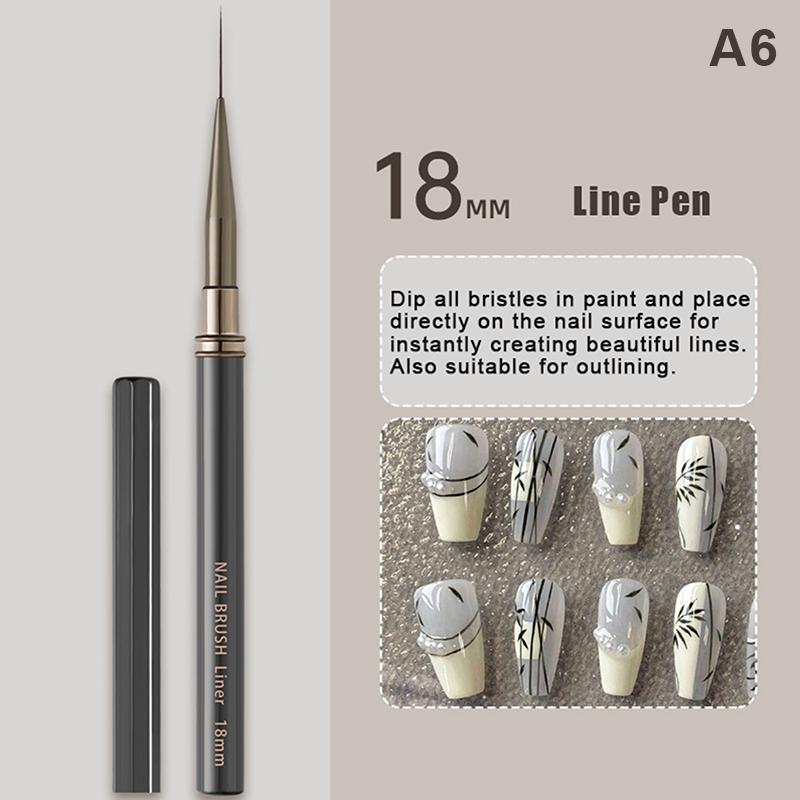 1Pcs Metal Handle Nail Art Liner Pen Painting Brush Drawing Brush Stripe Flower Painting Pen UV Gel Brush Nail Art Construction