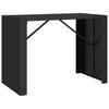 Meuble de jardin - Ensemble bar de jardin 5 pcs - Rotin poly noir - Table verre trempé - 4 tabourets avec coussins