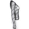 Sexy Women Mesh T-Shirts See-Through Perspective Tshirt Letter Printed O Neck Transparent Long Sleeve T Shirt Tops Women