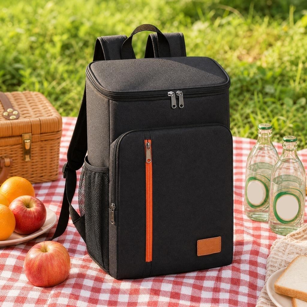 Oxford Fabric Insulated Backpack with Zipper Large Capacity Thermal Cooler Bag for Outdoor Travel Camping and Daily Use