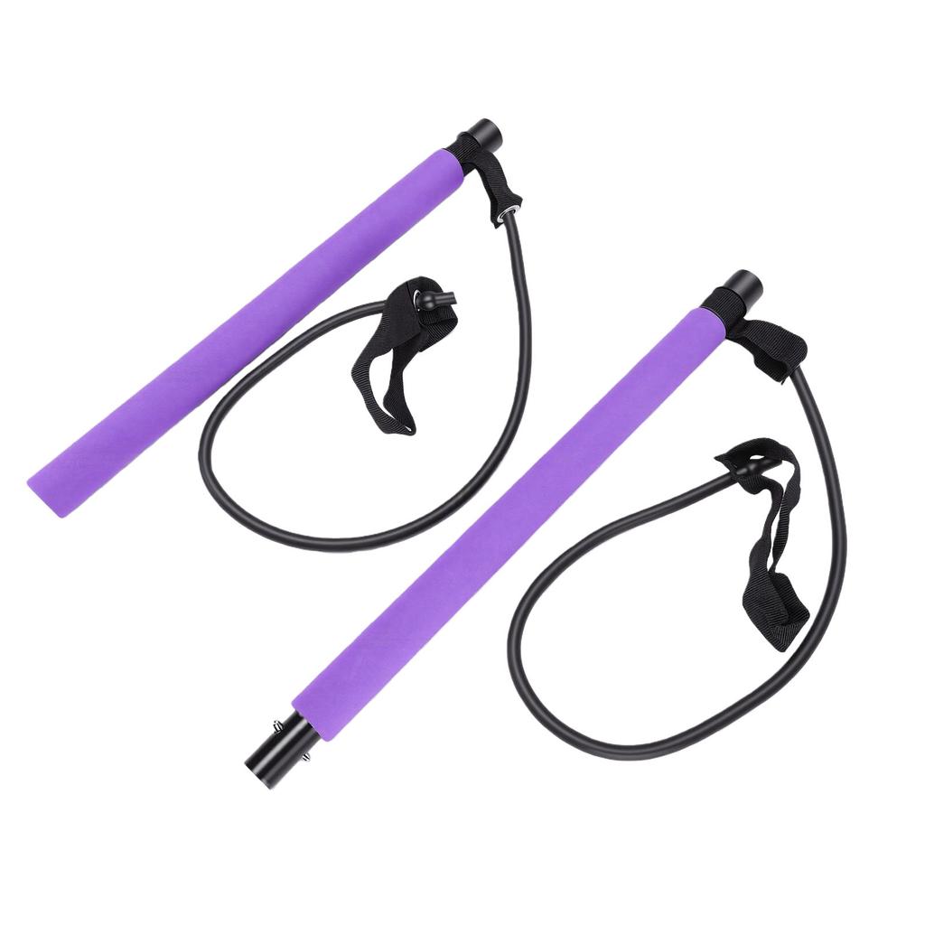 Pilates Bar Detachable Resistance Band Bar Fitness Stick Portable Home Gym Equipment