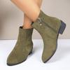 Fashionable Women Short Boots Elegant Pointed Toe Thick Heel Comfortable High Heeled Boots for Autumn Winter Casual Wear