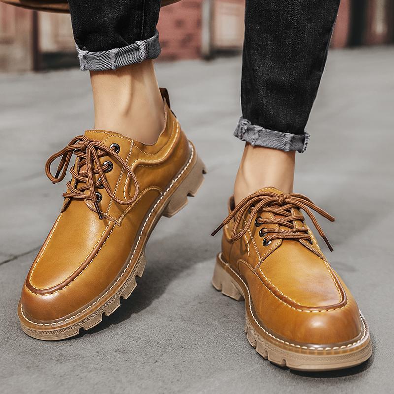 Luxury Brand Platform Shoes Mens Casual Genuine Leather Shoes Spring Autumn Loafers Men Tooling Fashion Outdoor Footwear Oxfords
