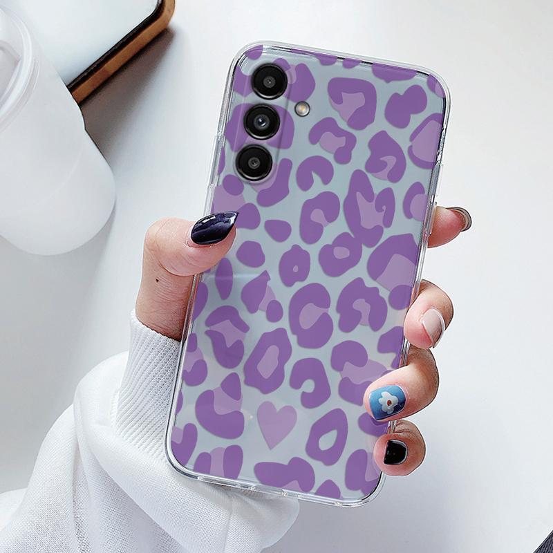 Transparent Case For Samsung Galaxy A24 A17 A16 A56 A55 A54 A06 4G Cover Cartoon Flowers Soft Clear Shockproof Funda Face Capa