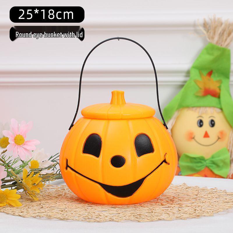 Children's Halloween Pumpkin Lantern Candy Basket - Trick-or-Treat Toy & Decoration